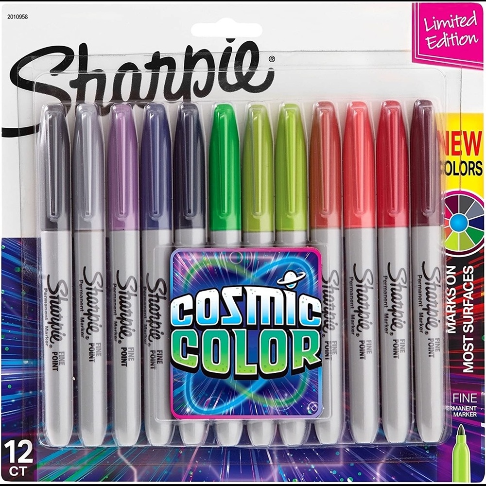 NEW! Sharpie Cosmic Color Permanent Marker 12 ct